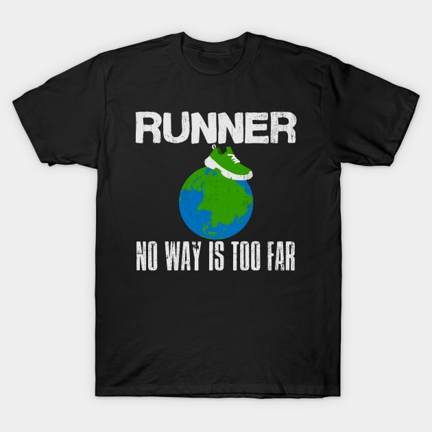 Runner Gift | Earth Running Shoe Marathon Earth T-Shirt by DesignatedDesigner